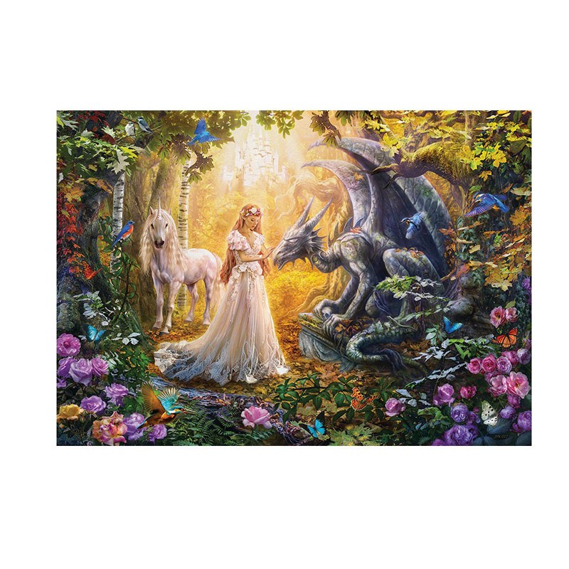 Puzzle Dragón, princesa y unicornio - Banbury Arte