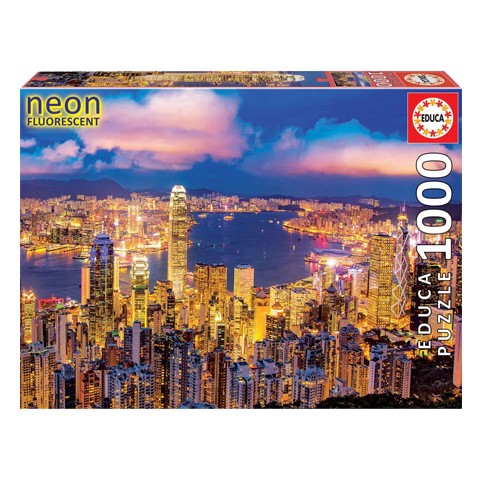 Puzzle Hong Kong Skyline de Neón - Banbury Arte